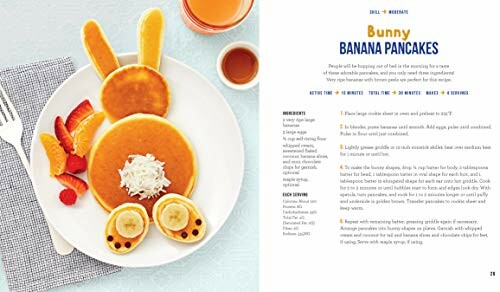 Bunny banana pancakes recipe with ingredients and instructions.