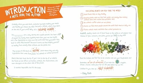 Introduction note with text about plant-based diets and an illustration of assorted vegetables.