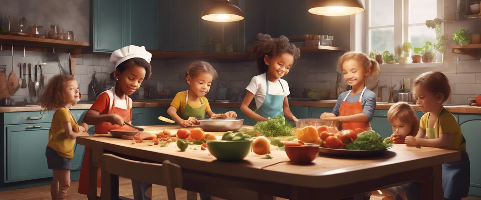 Kids cooking together