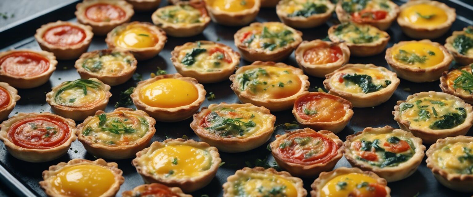 Mini quiches with various fillings