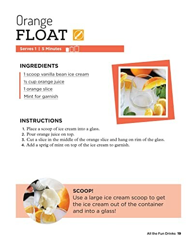 Recipe for making an orange float with ingredients and instructions.